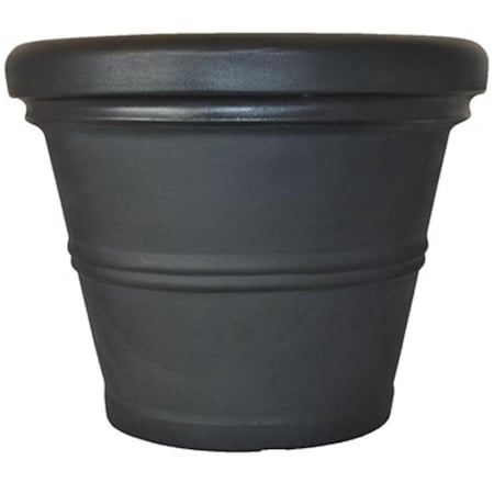 Gardencontrol 13.5 in. Rolled Rim Planter - Black GA2772370